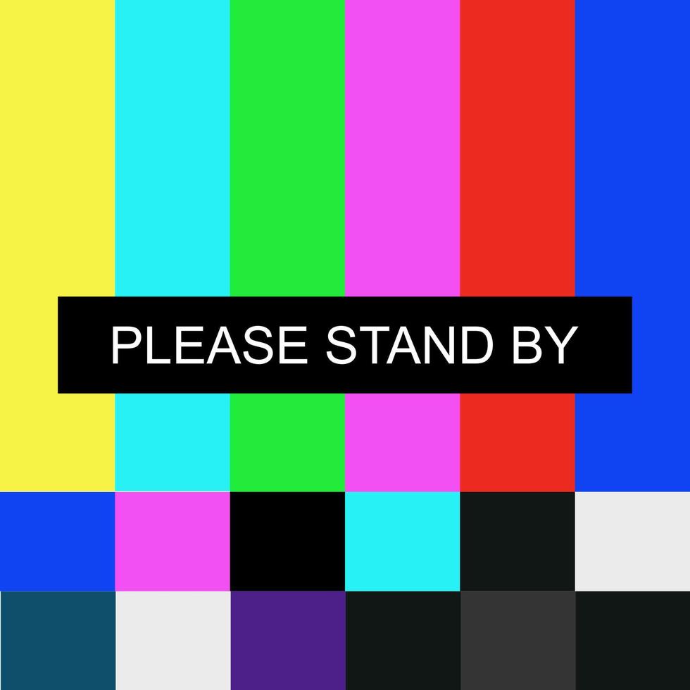 please stand by tv card vector