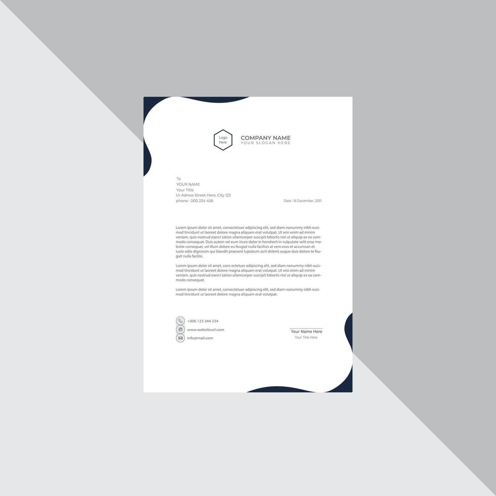 Business corporate Unique letterhead minimal,abstract template design vector