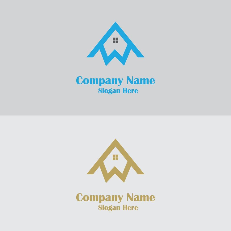 plantilla de vector de icono de logotipo de bienes raíces de carta aw corporativa de identidad, diseño de logotipo de empresa