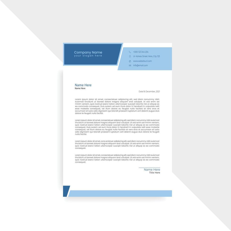 business corporate Unique minimal letterhead design a4 print template vector