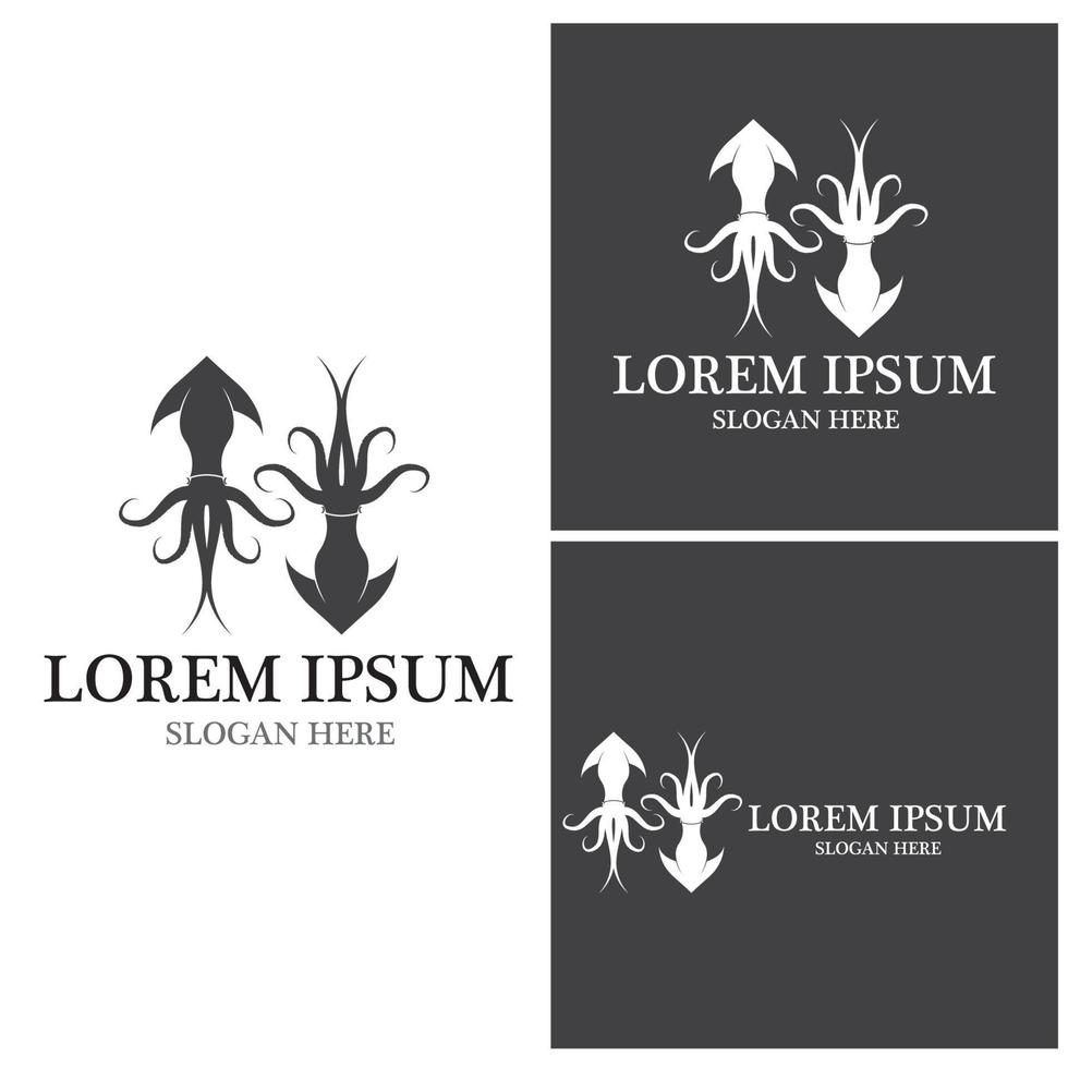 Squid icon and symbol template vector