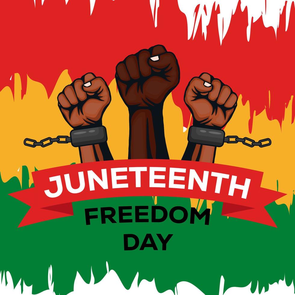 juneteenth illustration with hands vector