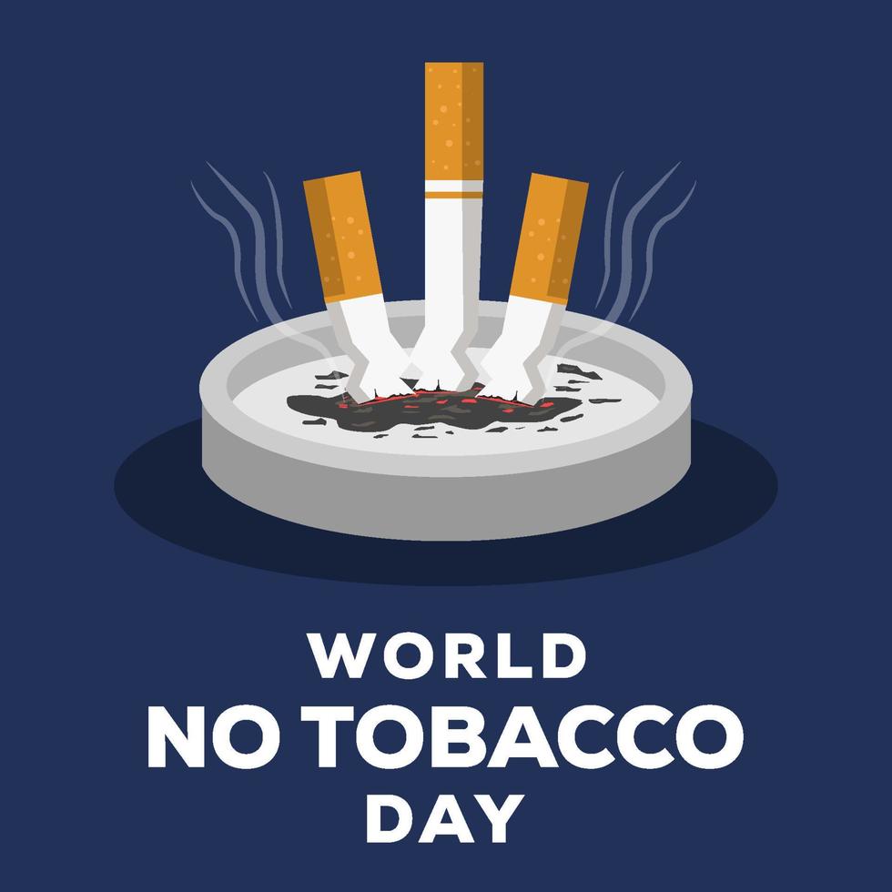 ilustración del día mundial sin tabaco con apagar el cigarrillo en el cenicero vector