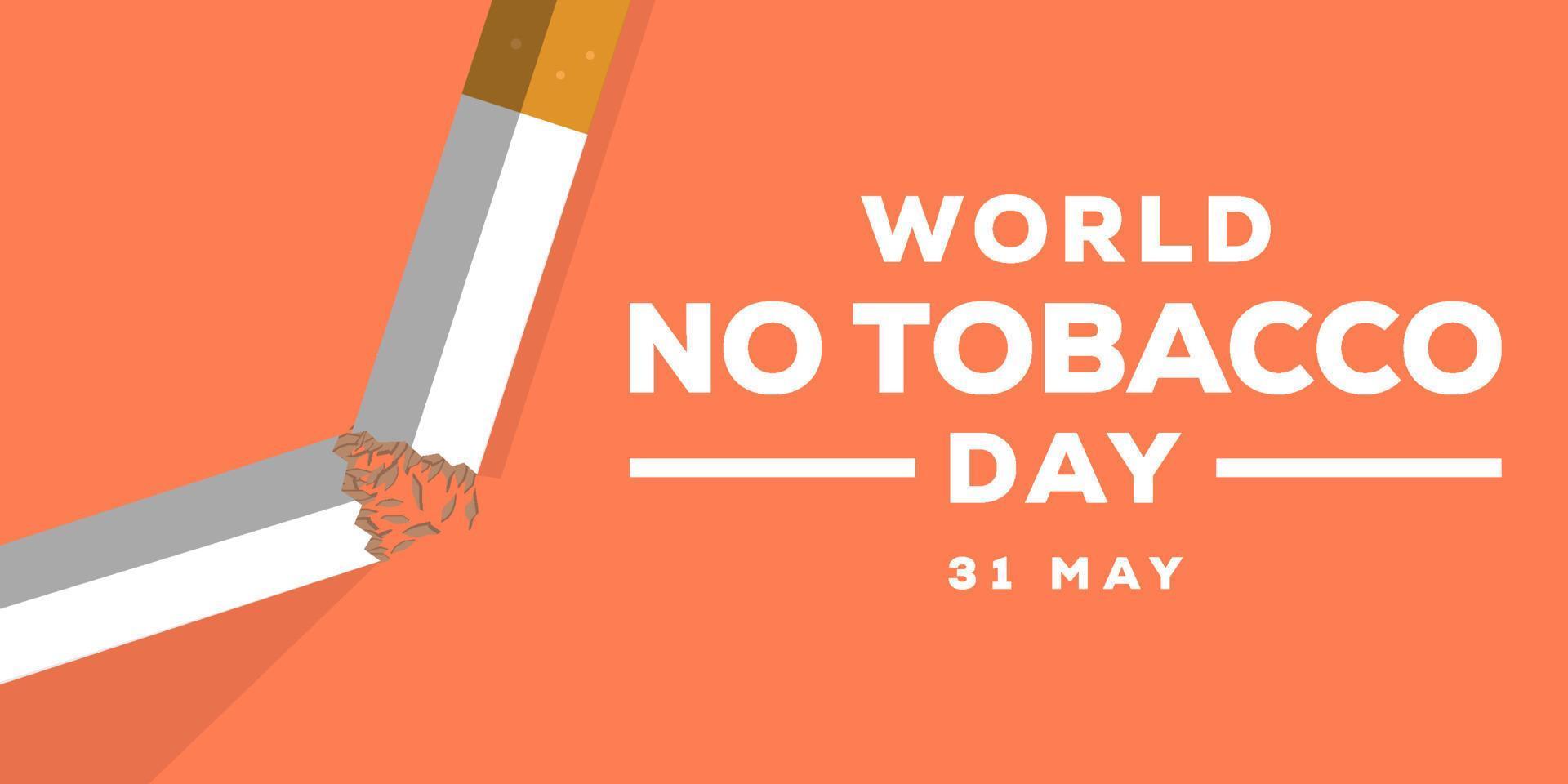 flat world no tobacco day background illustration design banner poster vector
