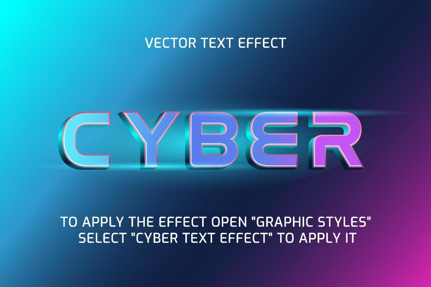 efecto de texto cibernético 3d totalmente editable vector