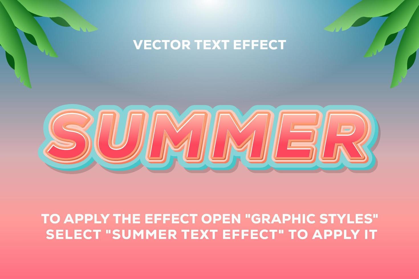 efecto de texto de verano totalmente editable vector