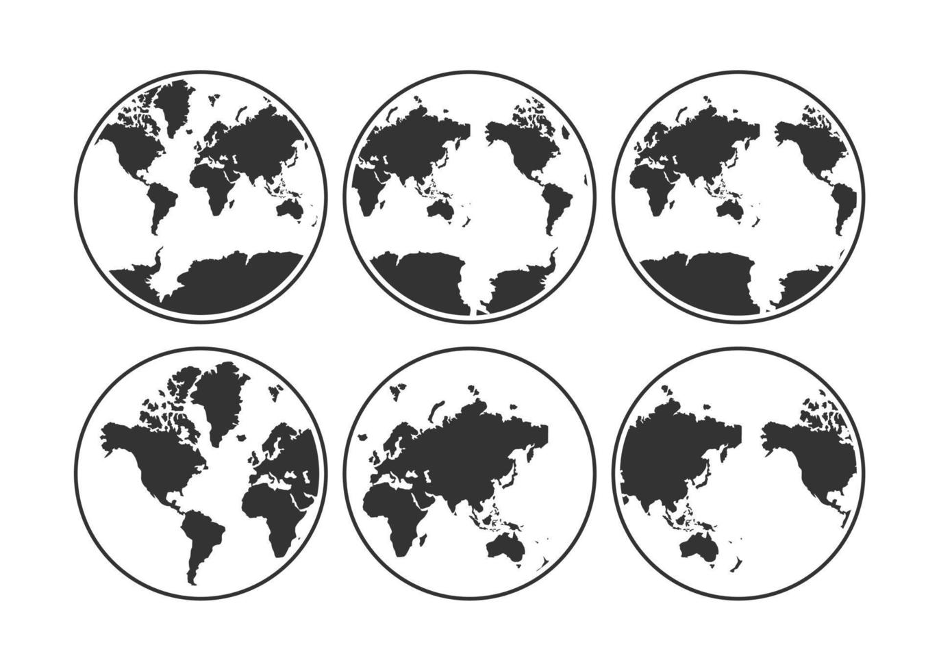 globe map icon with black color vector