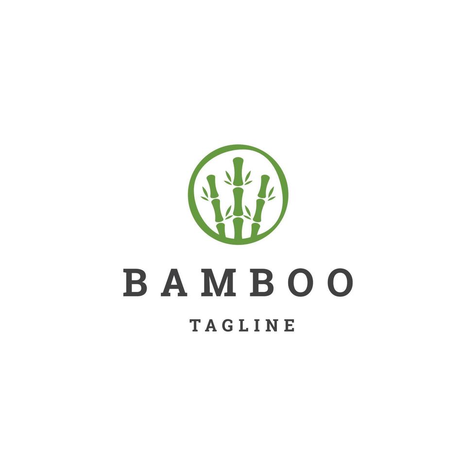 vector plano de plantilla de diseño de icono de logotipo de bambú