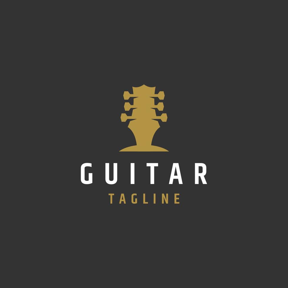 Guitar music logo icon design template flat vector