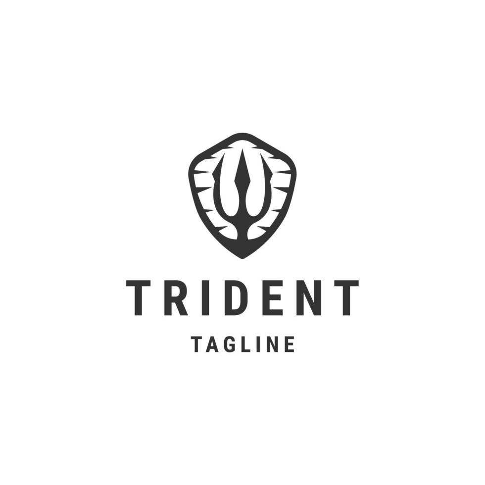 Trident logo icon design template flat vector