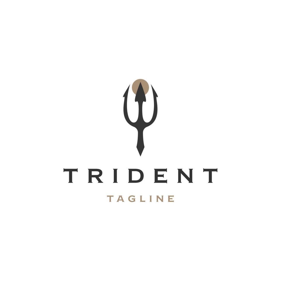 Trident logo icon design template flat vector