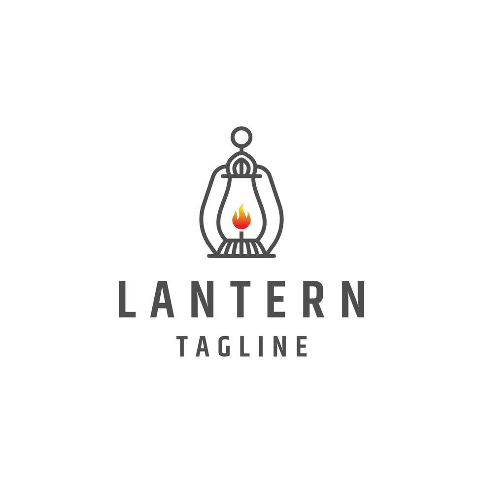 Old lantern logo icon design template flat vector