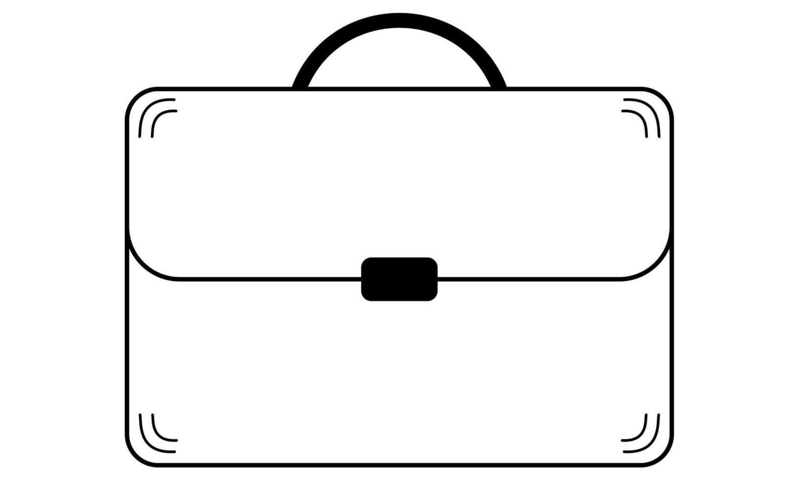 Hand drawn briefcase for a businessman. Bag for storing and carrying important documents. Doodle sketch. Vector illustration