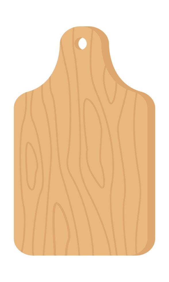 Wooden cutting board isolated on a white background. Vector illustration