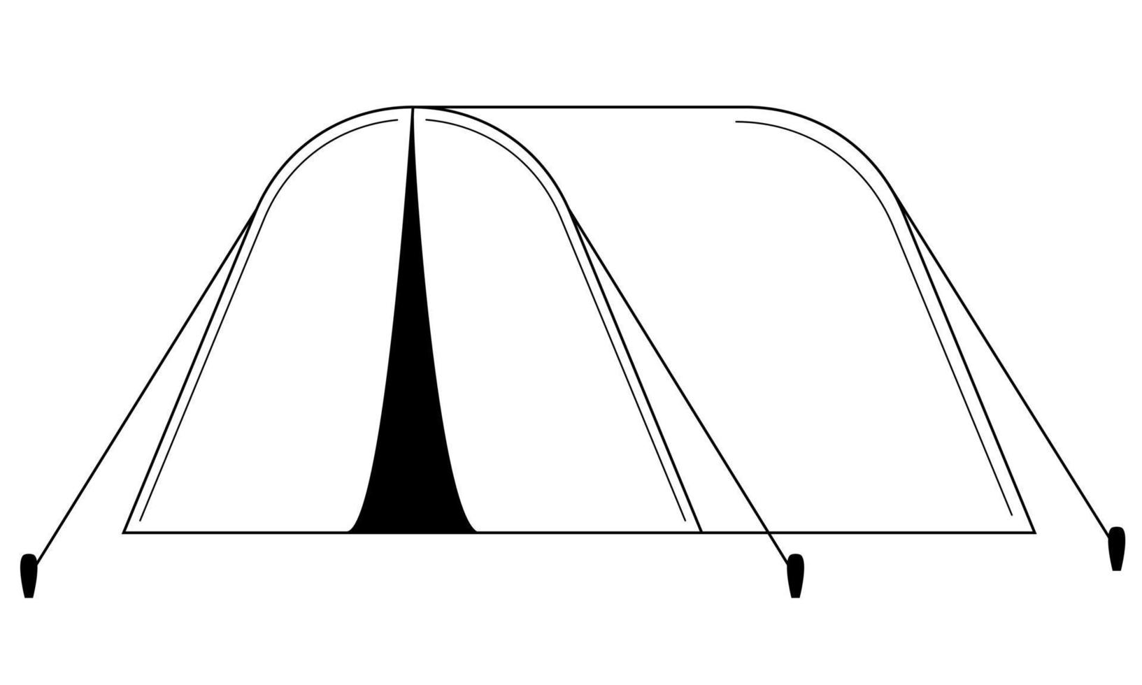 Hand drawn tourist tent. Equipment used during hiking and traveling. Doodle style. Sketch. Vector illustration