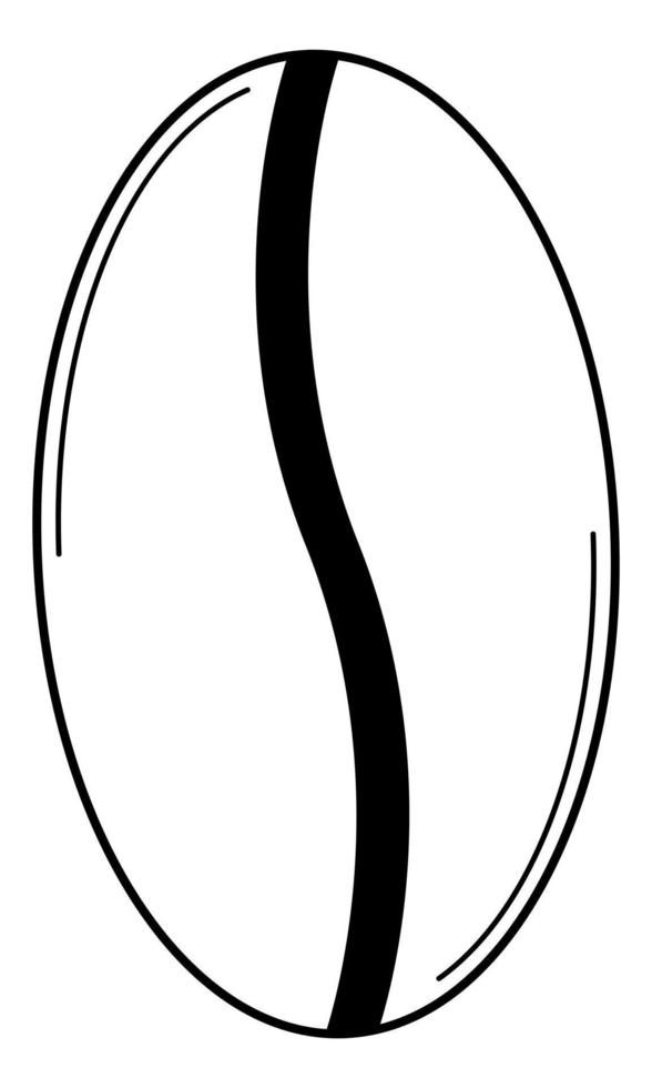 Hand drawn coffee bean. Product for making an invigorating drink. Doodle style. Sketch. Vector illustration