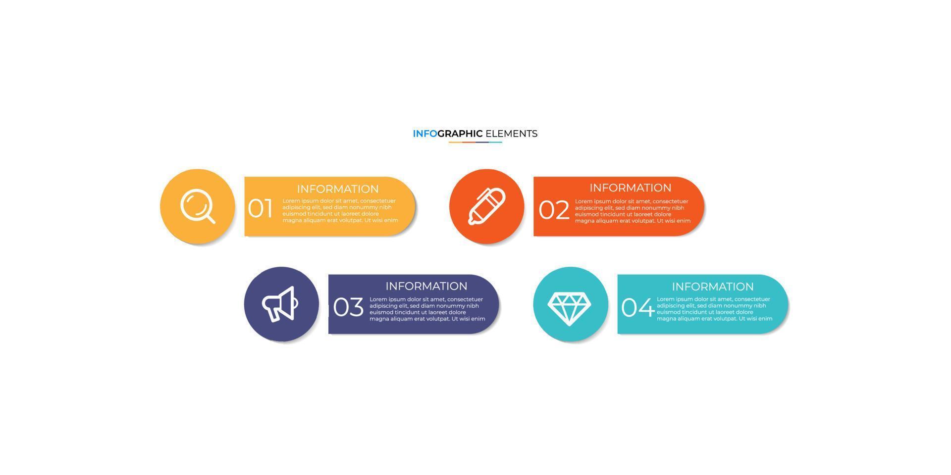 Infographic vector design template with icons and 4 options or steps. Can be used for process diagram, presentations, workflow layout, banner, flow chart. Eps10