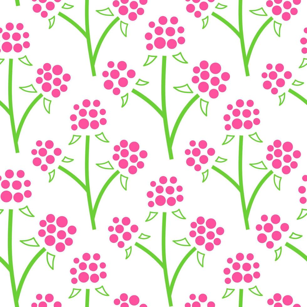 White seamless pattern with pink raspberries. Perfect for jam packaging, prints. vector