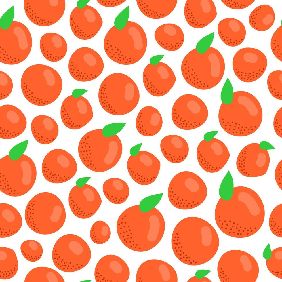 Simple seamless pattern with doodle colorful peaches or oranges. vector