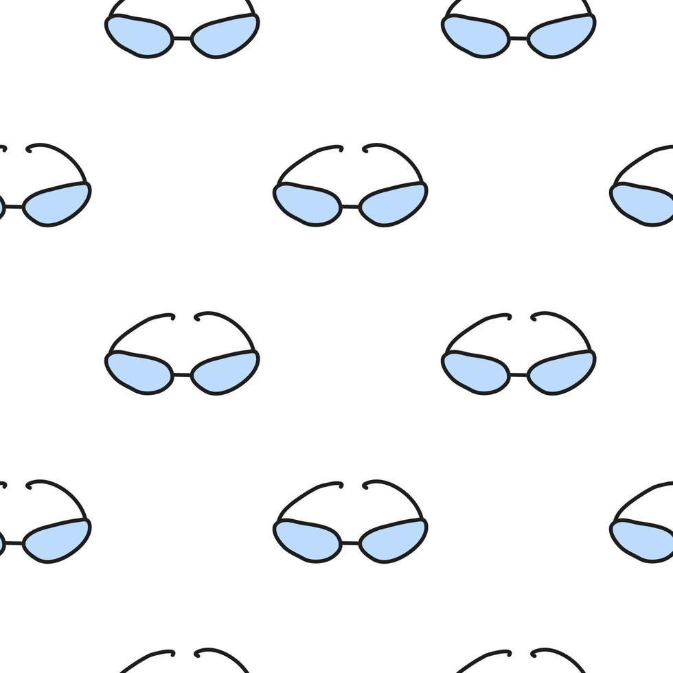 Simple seamless pattern with doodle colored eyeglasses. vector