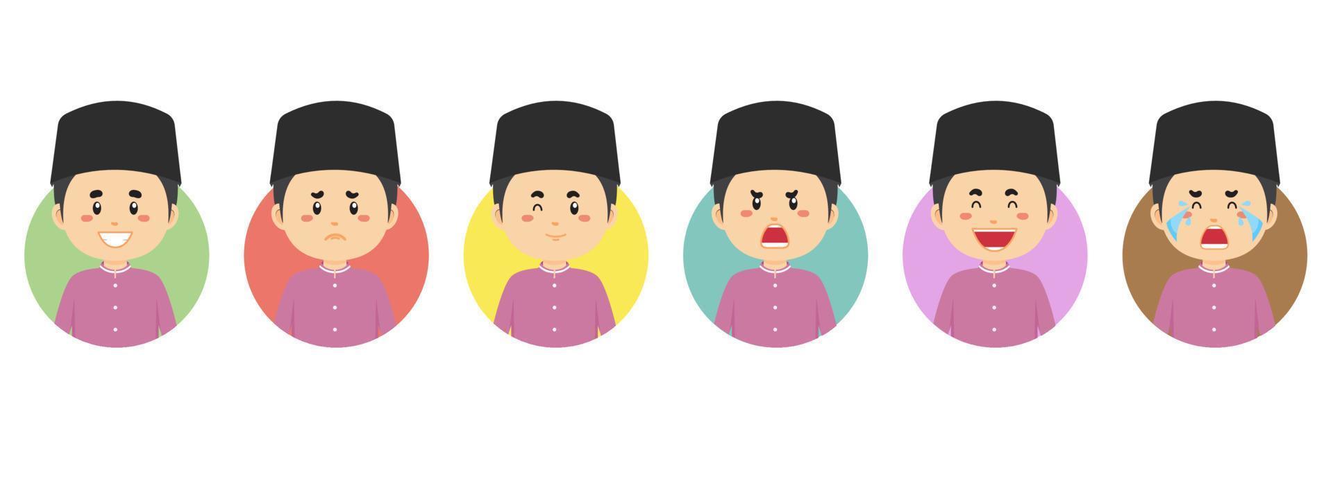 avatar de brunei con varias expresiones vector