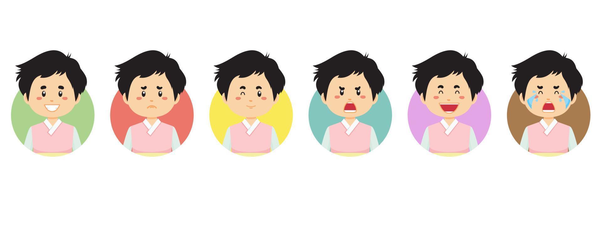 South Korea Avatar with Various Expression vector