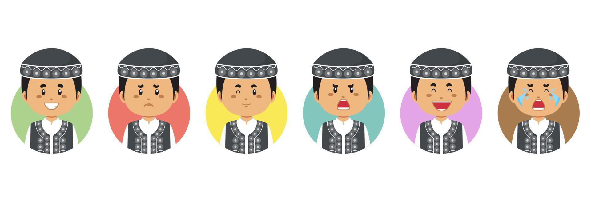 Afghanistan Avatar with Various Expression vector