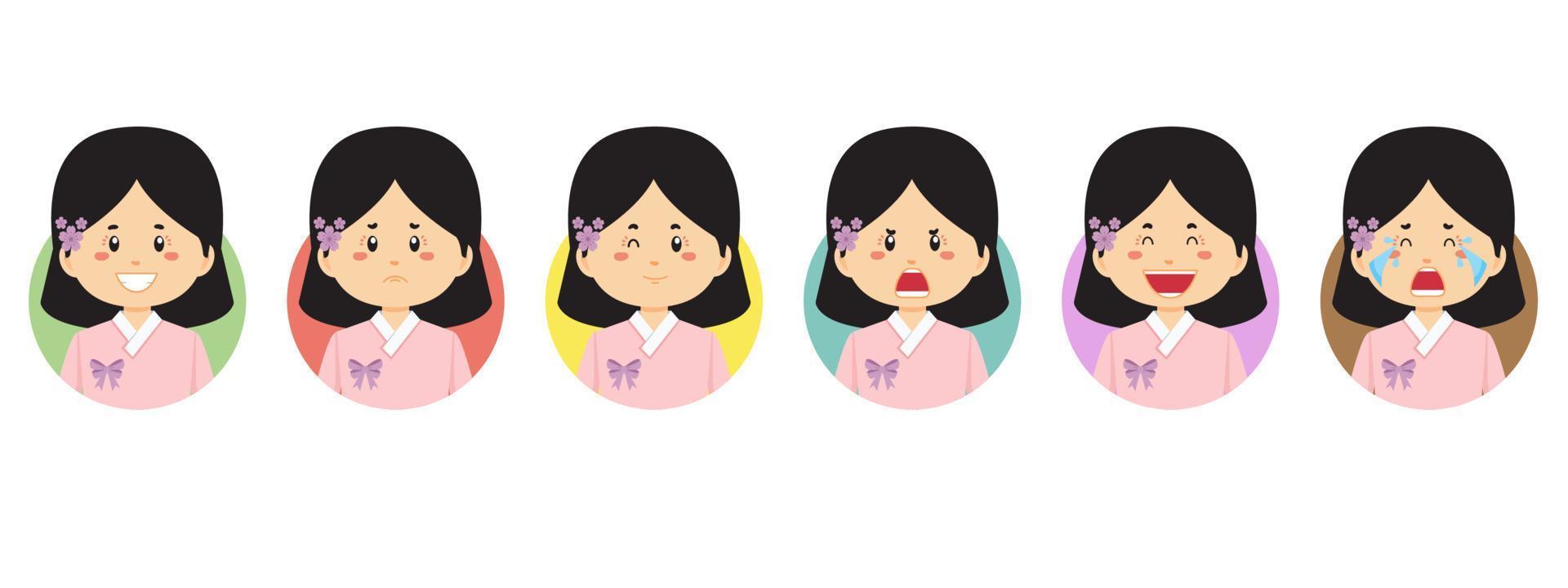 South Korea Avatar with Various Expression vector