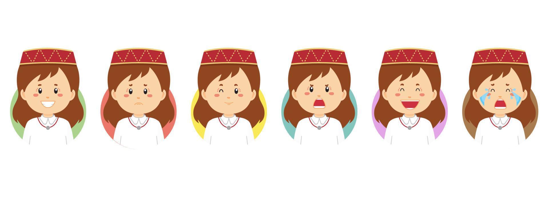 Estonia Avatar with Various Expression vector