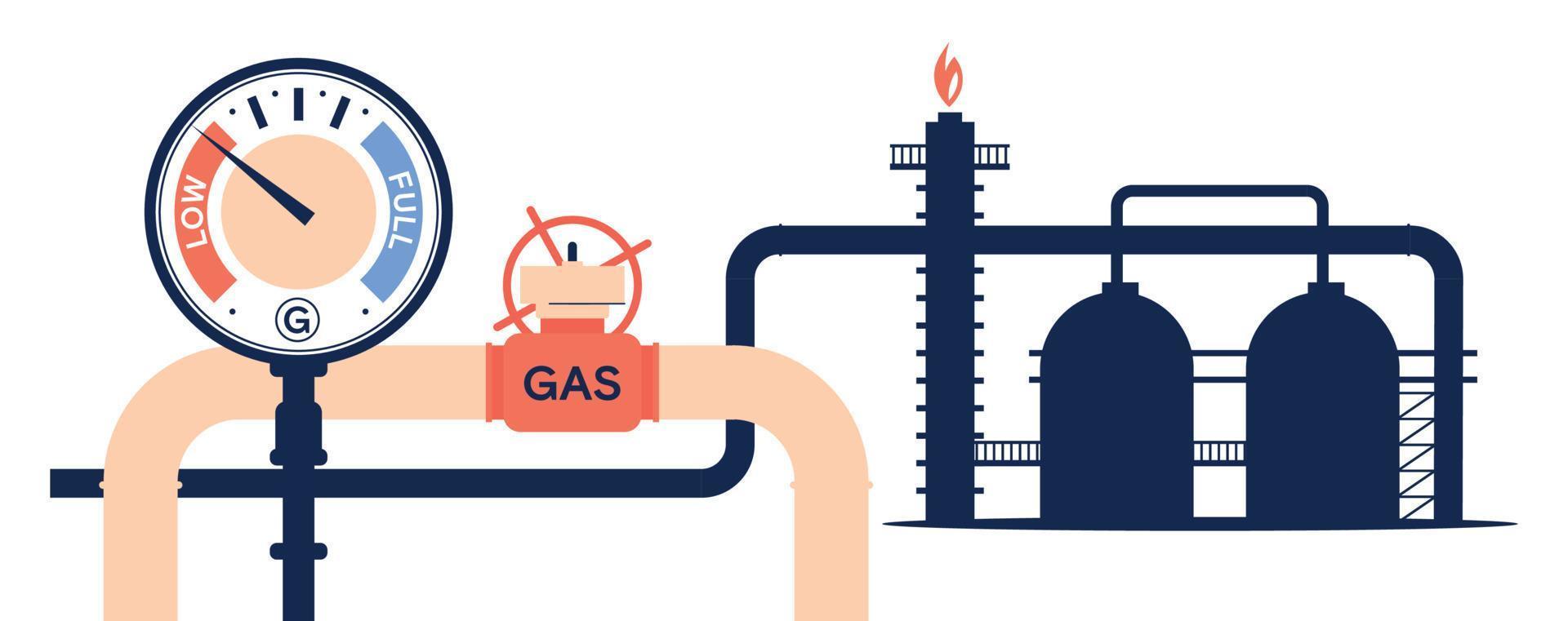 gas de rusia. tubería de gas. imagen vectorial vector