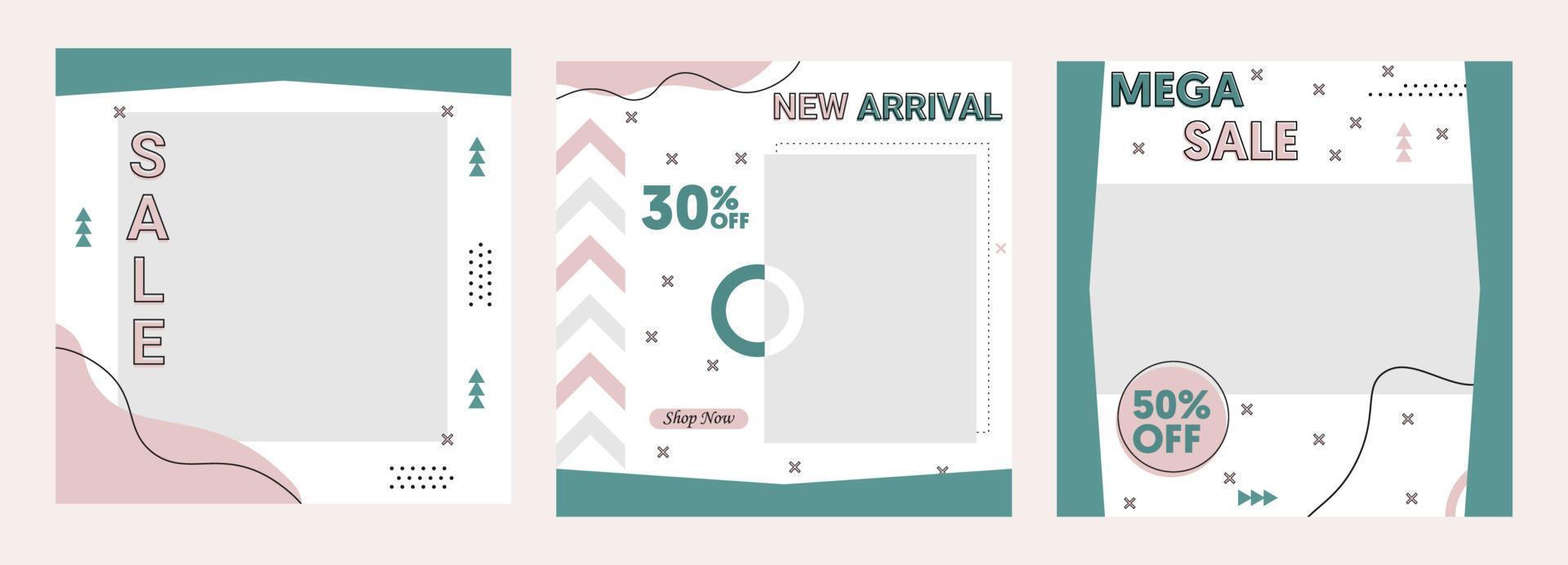 Social Media Template Sales Offer Promotion vector