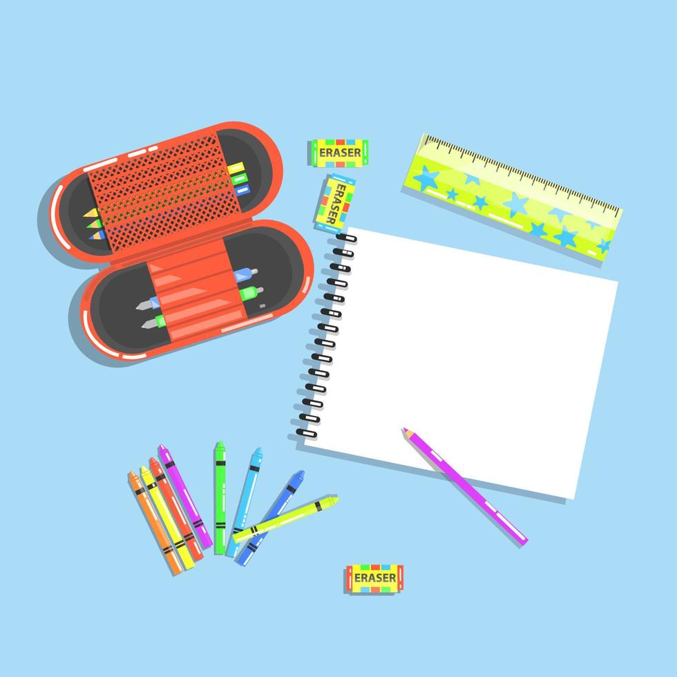 illustration of messy drawing equipment vector