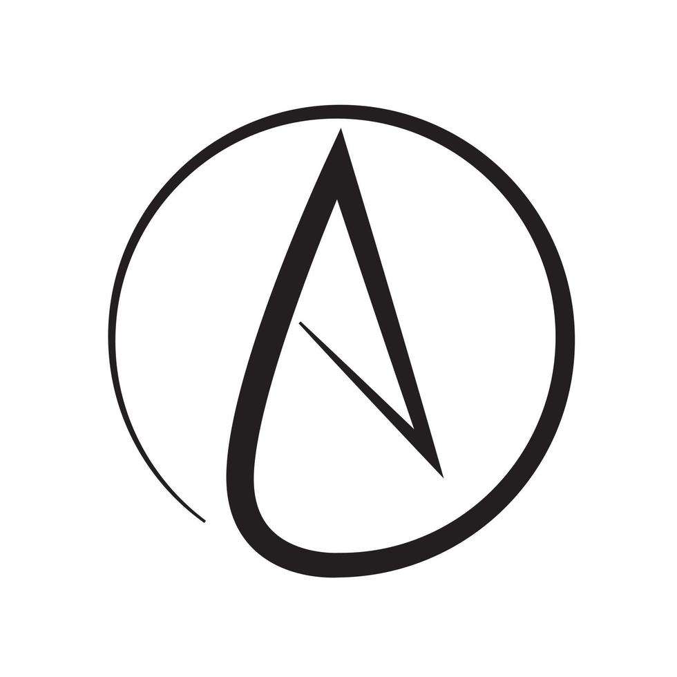 Signs of Atheism. Isolated Vector Illustration, Atheist symbol logo