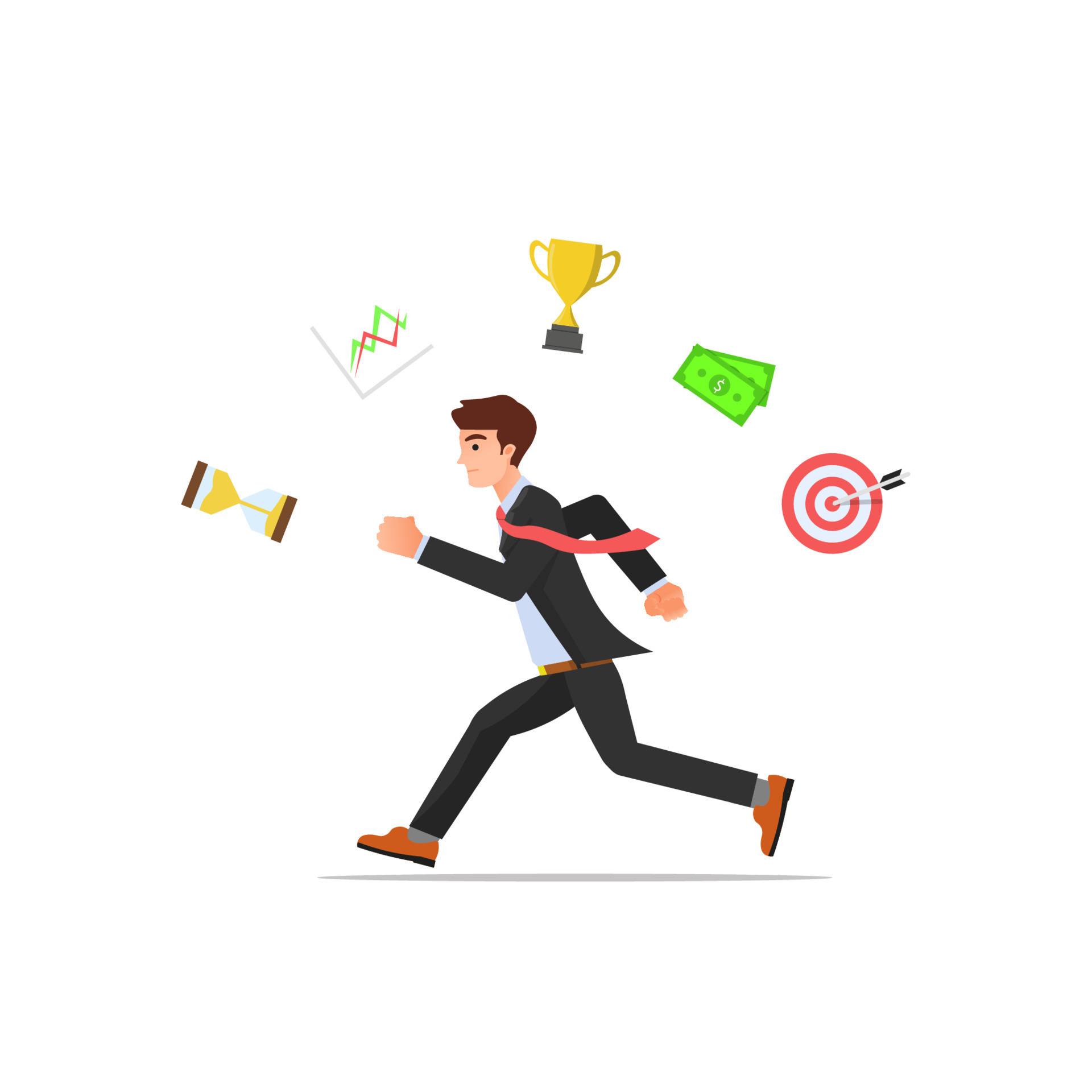 Ambitious businessman who runs with confidence 7942005 Vector Art at  Vecteezy