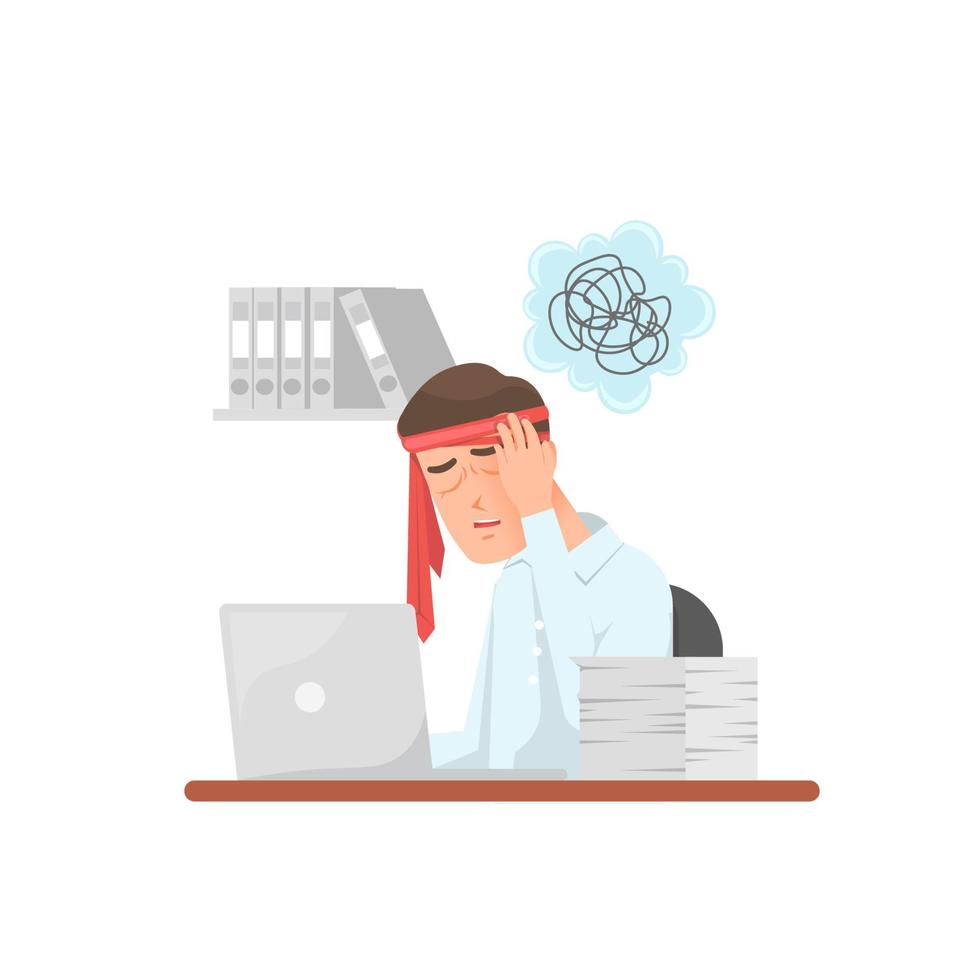 An employee feels stressed with his work vector