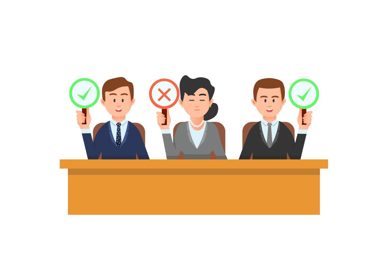 vector illustration of the decision of the judges
