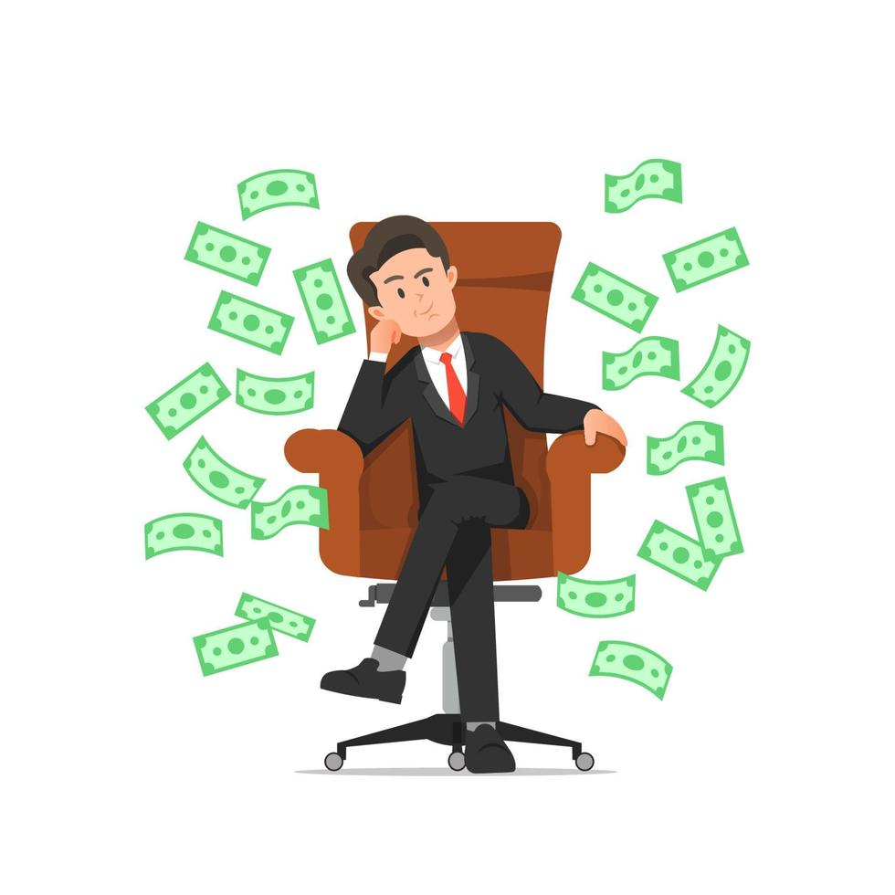 A wealthy businessman boss sitting in his chair vector