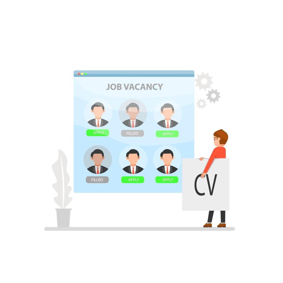 illustration of a man looking for job vector