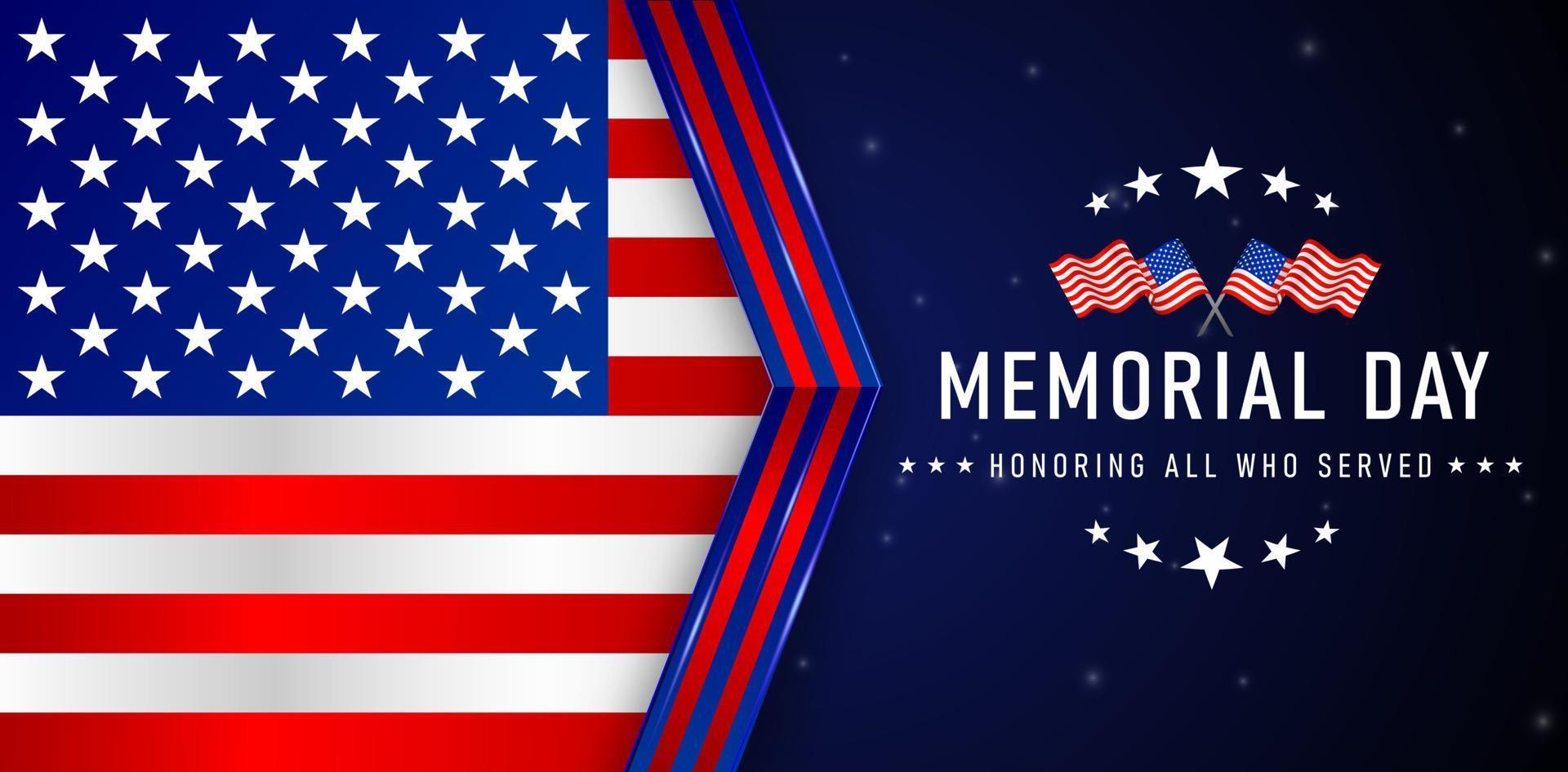 illustration a memorial day backgrounds for website banner, poster corporate, sign business, social media posts, advertising agency, greeting card, ads campaign, advertisement, landing page, header vector