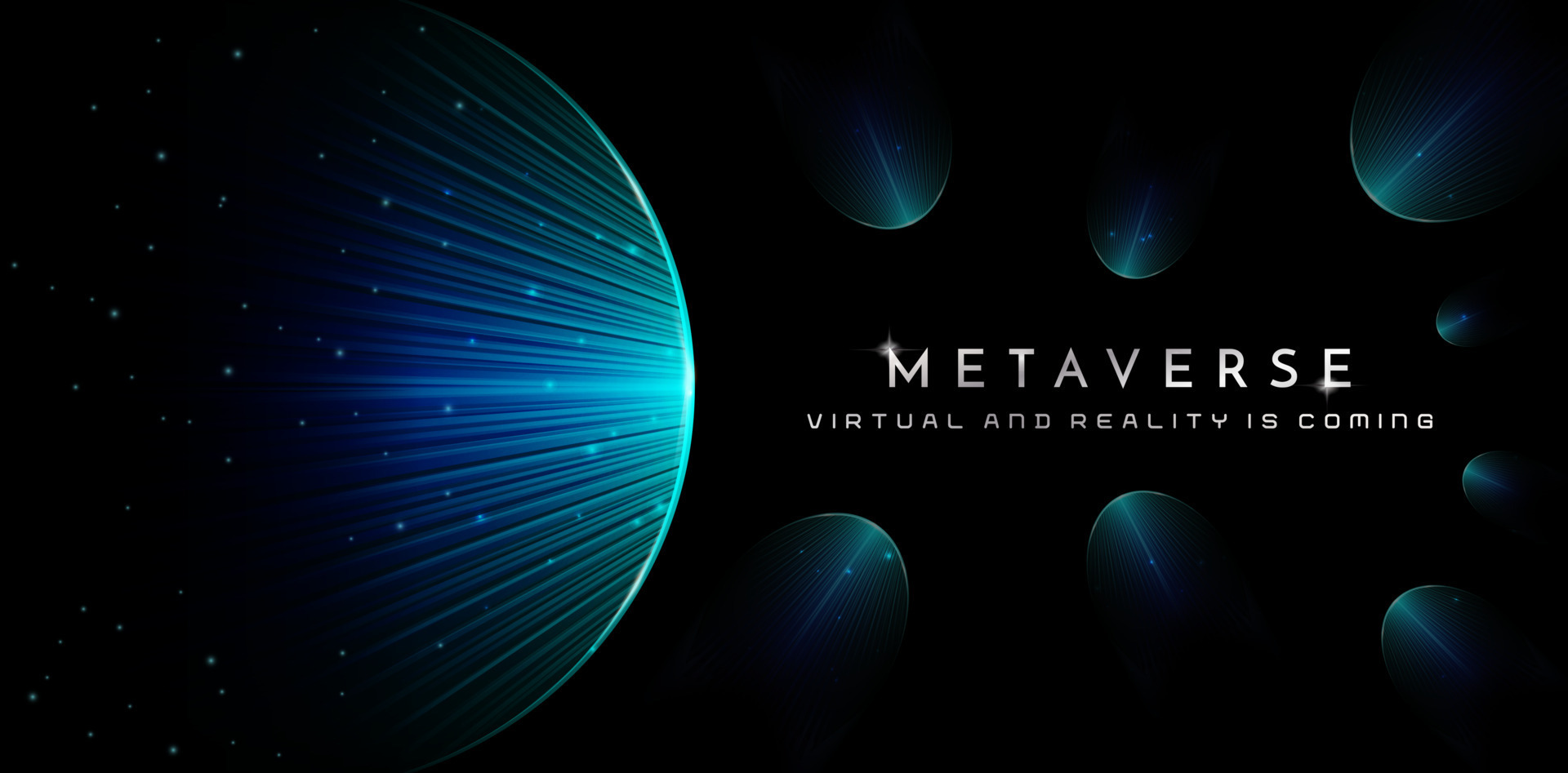 illustration of digital world webs backgrounds with space, Metaverse designs for social media