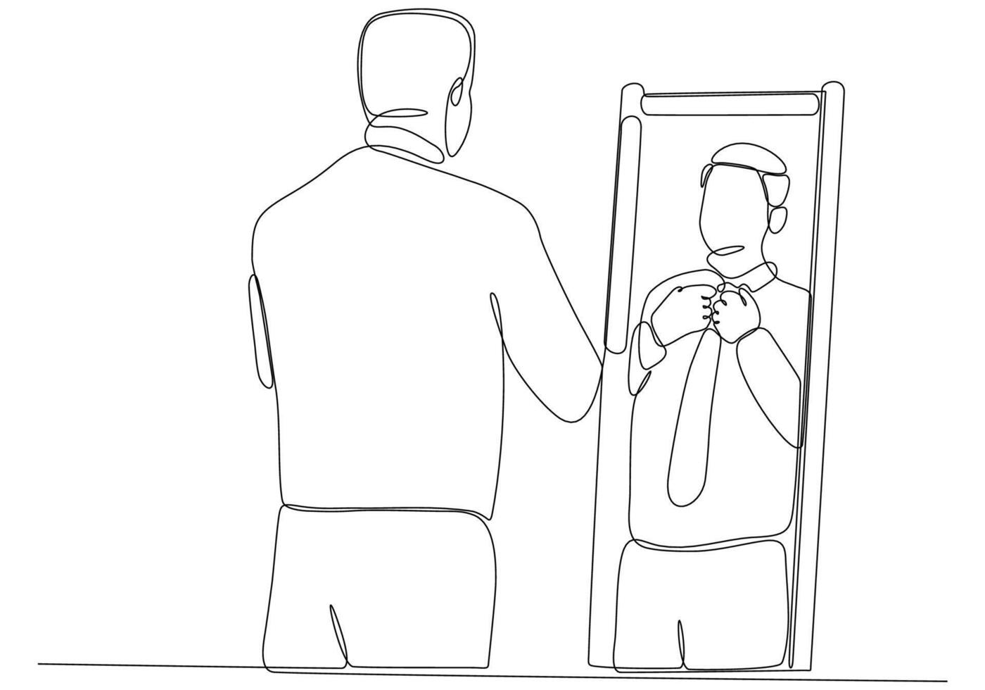Continuous Line Drawing Of Man In Mirror Vector Illustration 7942190 continuous-line-drawing-of-man-in-mirror-vector-illustration-7942190