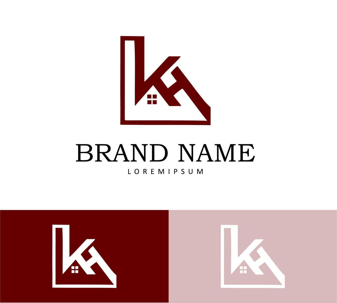 K and H Letter Logo Design Template vector