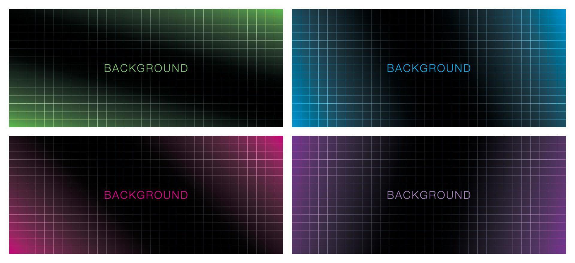 dark gradient color grid pattern background illustration vector set