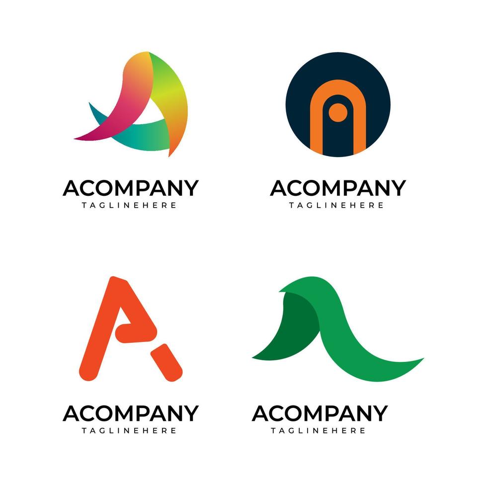 Colorful gradient a logo vector