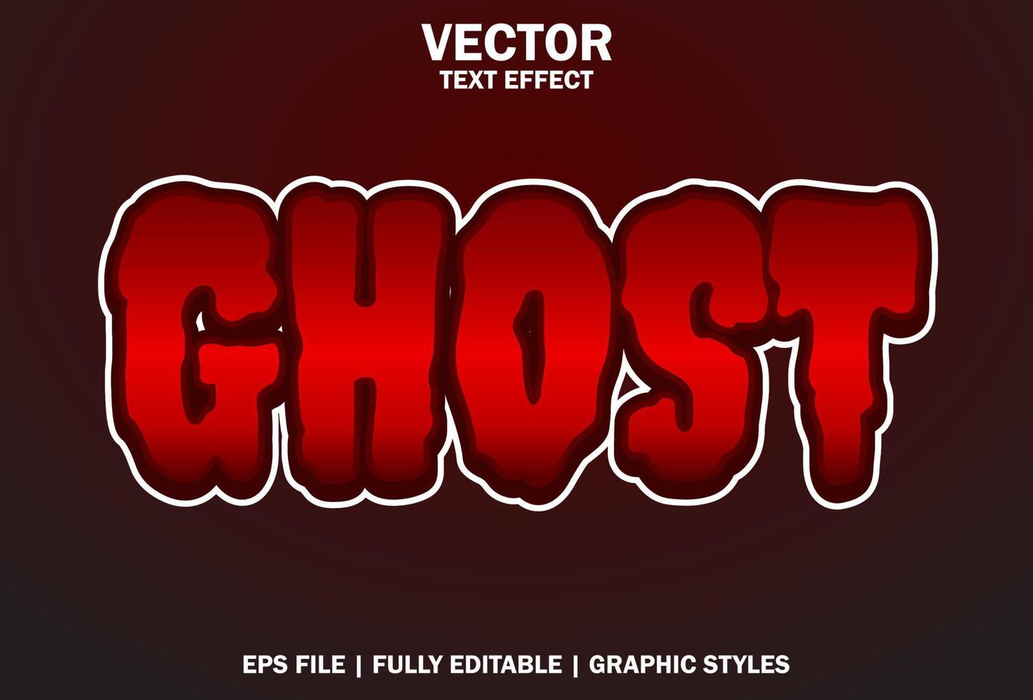 ghost text effect with red color editable. vector