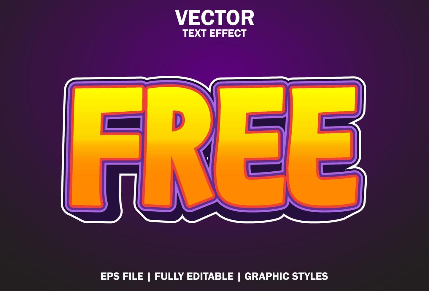 free text effect with orange and purple color. vector