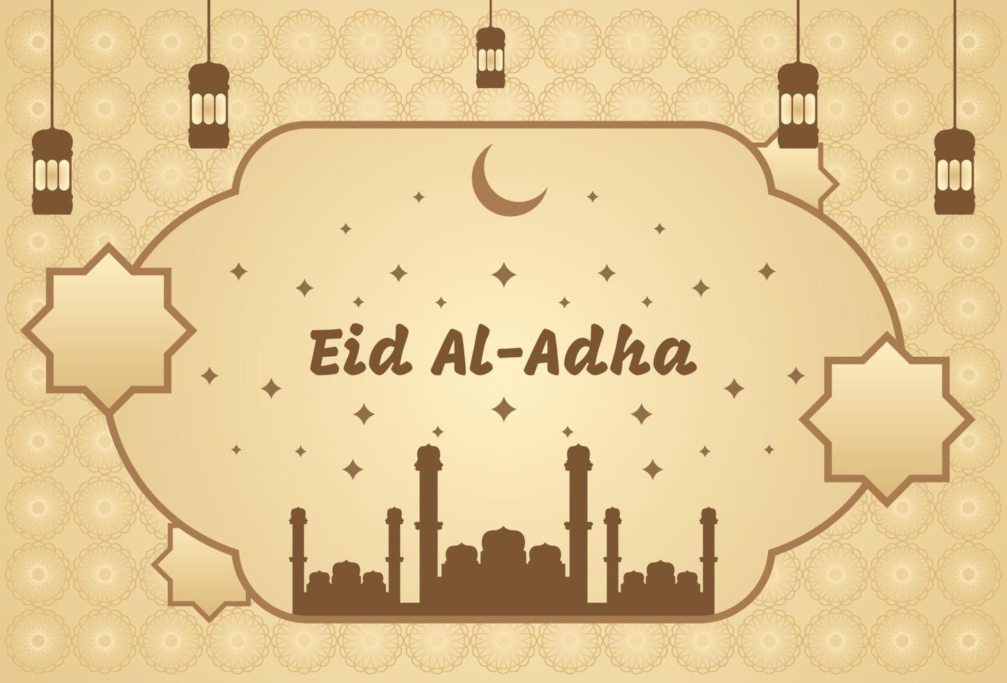 Happy Eid al-Adha greeting background with light colors. vector