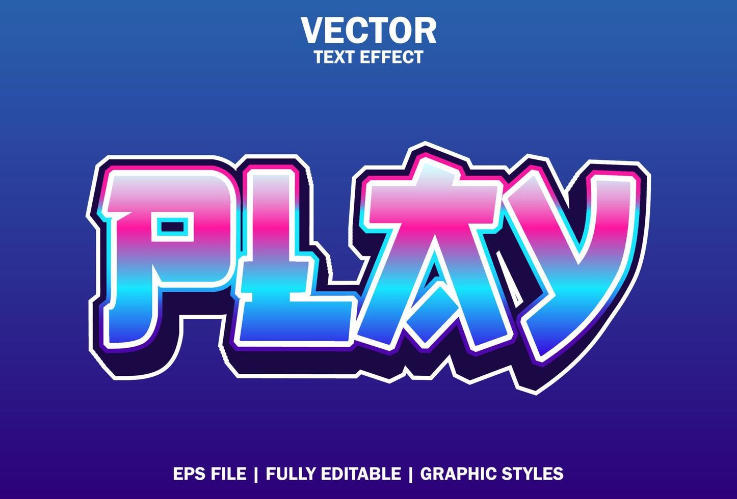 play text effect with purple color for logo. vector