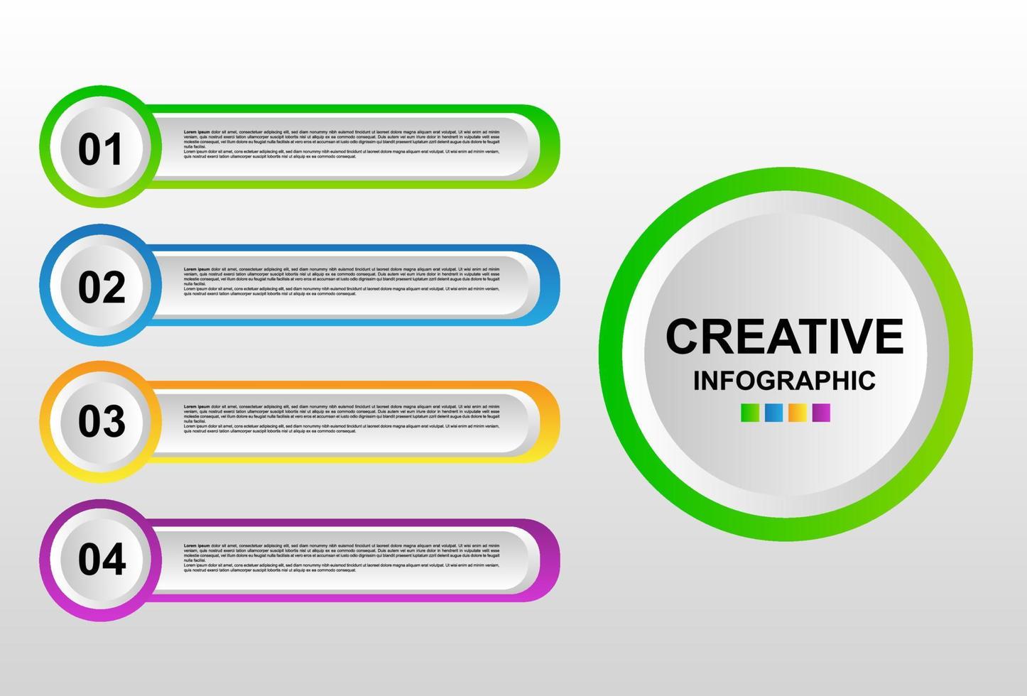 infographic element design with 4 stages for presentation and business. vector