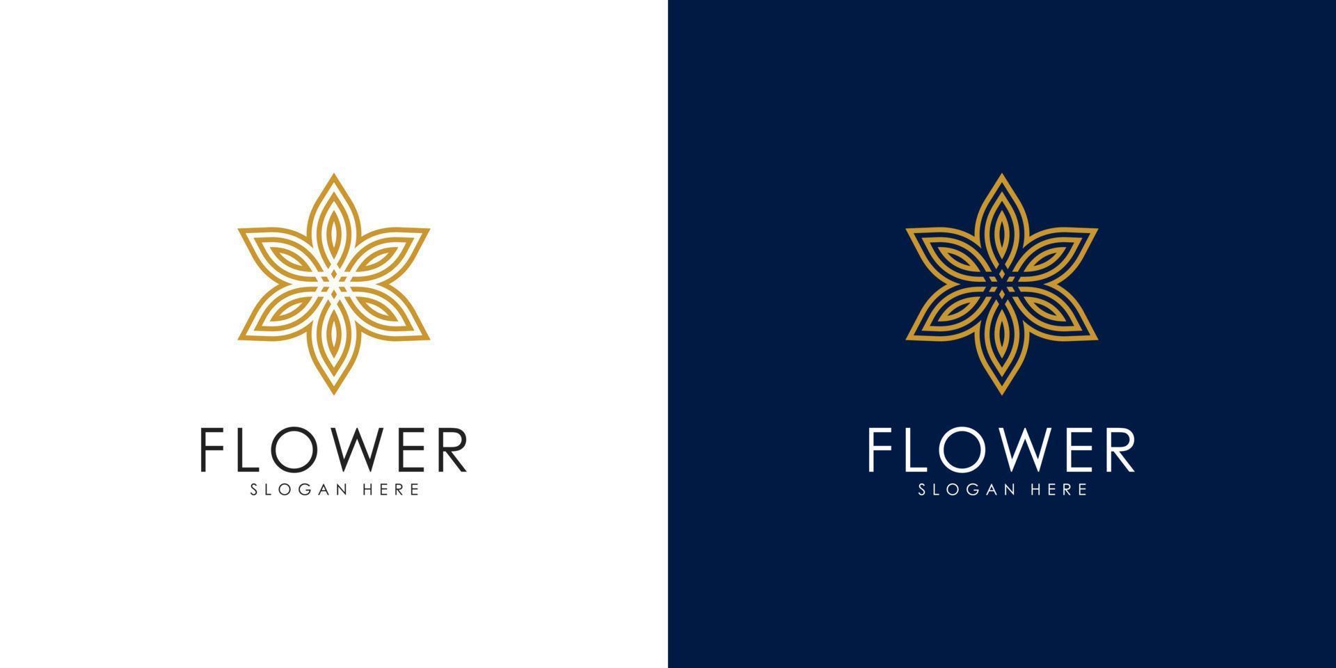 diseño de vector de icono de logotipo de flor elegante abstracto